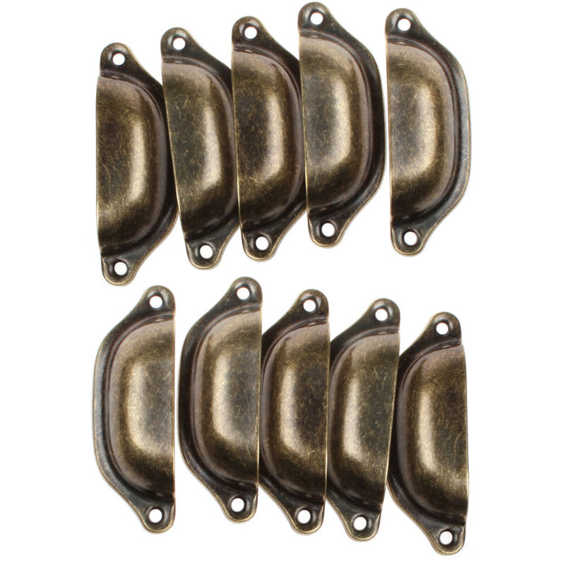 10 Pièces Poignée de Tiroir Vintage Bouton Porte en Forme de Coquille Porte Meuble Tiroir Armoire Placard Décoration