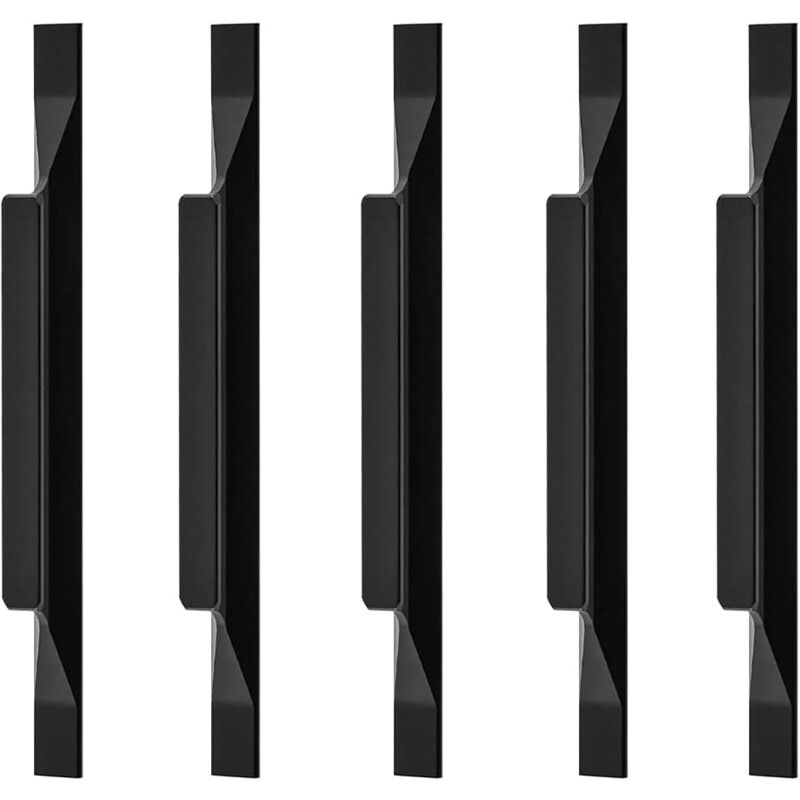 10 pièces) Poignées en alliage d'aluminium européen pour armoires de cuisine, poignées de garde-robe, longueur totale 160 mm, distance du trou 9