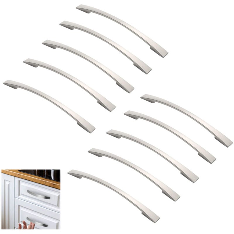 10 pièces poignées, espacement des trous de 160 mm, poignées de meubles, poignées de placard, poignées de cuisine, poignées, poignées de tiroir de