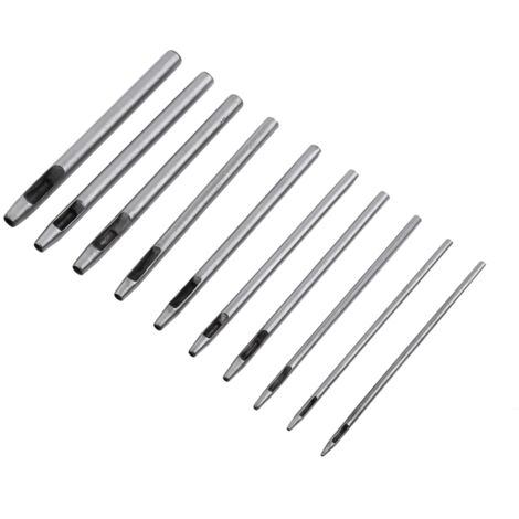 10 pièces poinçons à cuir creux pour maroquinerie, trous 0.5-5mm, outil professionnel pour ceinture et artisanat