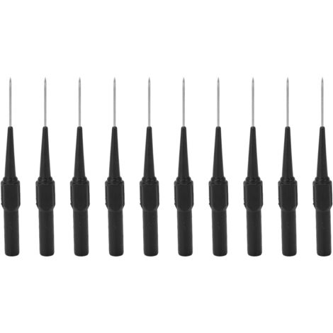 10 Pièces Pointes de Test 1mm sans Puncture, Connecteurs Auto 4.0mm Jack Pin pour Câbles Électriques, 26.010 Noir