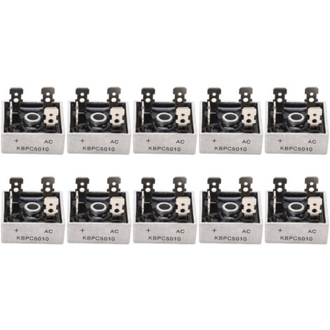 10 Pièces Pont de Diodes Monophasé 1000V 50A, Système de Refroidissement Efficace, Dimensions 31.5x31.5mm
