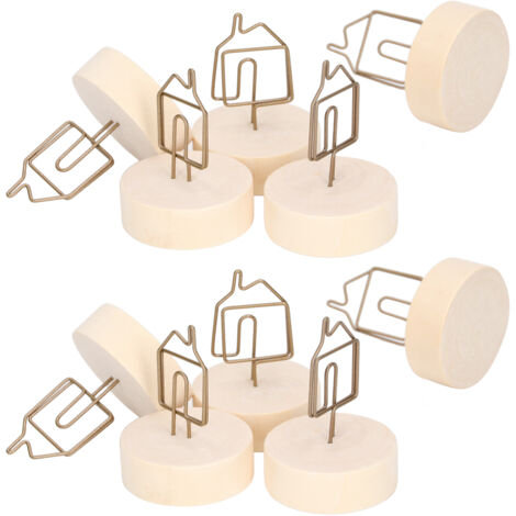 10 Pièces Porte-Cartes de Table en Forme de Maison Rétro - Support Mignon pour Cartes de Visite et Photos, Décoration de Bureau ou Maison