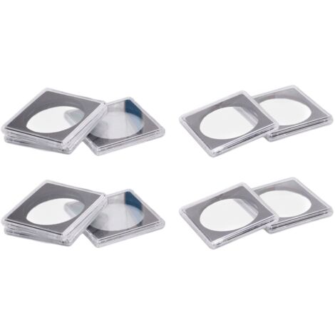10 Pièces Porte-Monnaie Acrylique Transparent Résistant à l'Usure pour Collection de Pièces Carrées