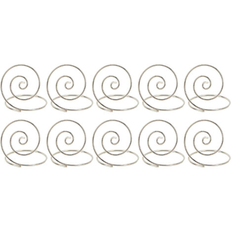 10 Pièces Porte-numéro de Table Ronde en Métal, Design Mignon, Nettoyage Facile, Support pour Photos et Cartes, Argenté