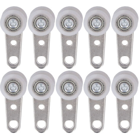 10 Pièces Poulie en Acier Inoxydable avec Roulement Nylon - 2 Roues de 19mm pour Porte Coulissante - Longueur 44mm