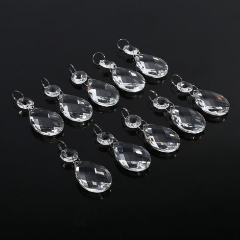 10 Pièces Prismes en Cristal Transparent pour Lustre Pendentif Accessoires DIY