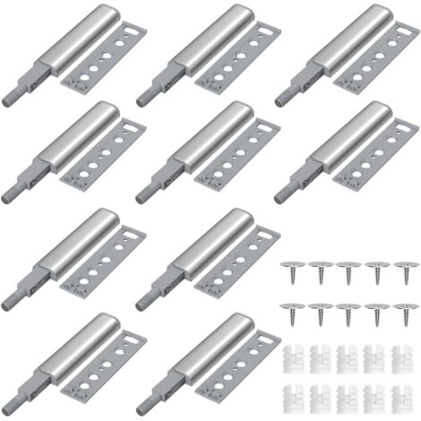 10 Pièces Push to Open Aimant Poussoir Porte Placard,Poussoir Porte Placard Push Open Portes,Poussoirs Tiroir Par Pression,Loquets de Porteà Pousser pour Ouvrir pour La Portes de L'armoire,Meuble
