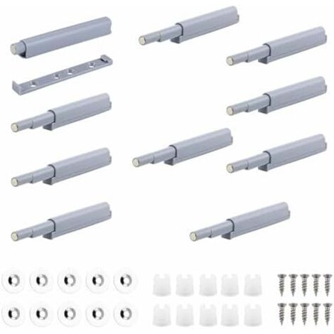 10 Pièces Push to Open Loquet Magnetique Amortisseur Ferme Porte Poussant Poussoir Placard Fermeture Magnétiques Aimant pour Placards Meuble Armoire -