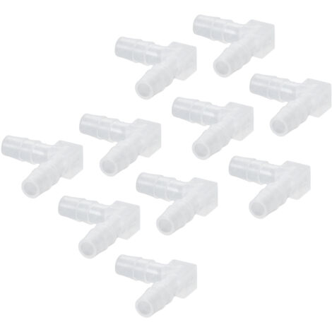 10 Pièces Raccord Coude PVC 90° pour Aquarium, Connexion en L avec Embouts Barbelés 6mm