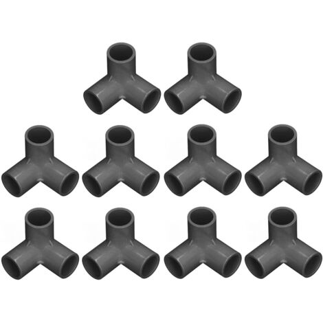 10 Pièces Raccords De Tuyauterie à 3 Voies, Connecteur D'angle Coudé 20 Mm Diamètre Intérieur, En T Angle Droit PVC Pour Conduites D'eau(Noir) -