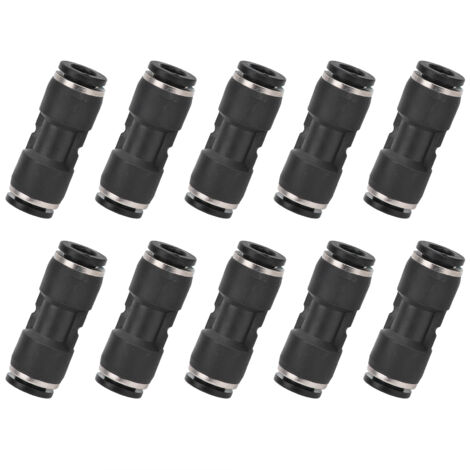 10 Pièces Raccords Droits Pneumatiques 6mm - Accessoires pour Tuyaux d'Air Comprimé