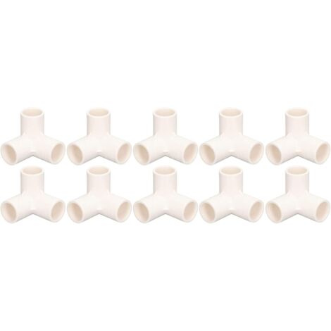 10 Pièces Raccords En PVC à 3 Voies, Connecteur De Tuyau Qualité Meuble, D'angle Coudé T, Diamètre Intérieur 25 Mm(blanc), 4 raccords pv -