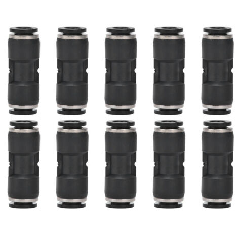 10 Pièces Raccords Pneumatiques Droits pour Tuyaux 6mm - Accessoires Compresseur à Air