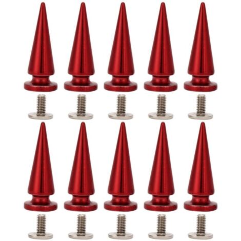 10 pièces Rivets en Cuivre 26mm avec Vis pour Sacs et Chaussures en Cuir DIY (Rouge)