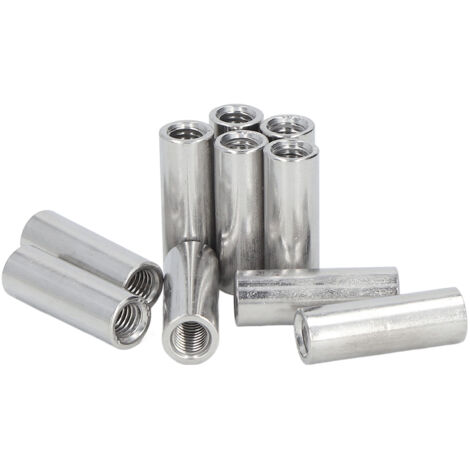 10 Pièces Rondelle d'Accouplement Connecteur Tige Filetée Femelle Acier Inoxydable 304 M8x1.25 Longueur 35mm