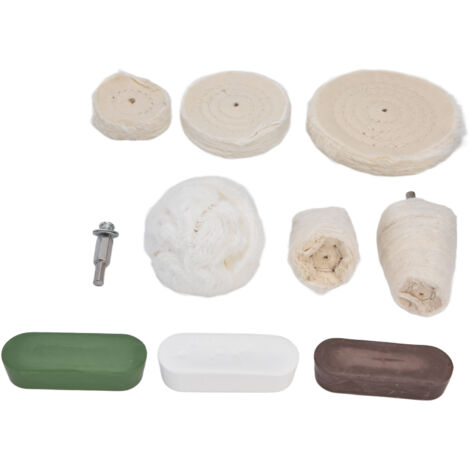 10 Pièces Roue de Polissage en Coton pour Métal, Marbre, Verre - Kit d'Outils de Lustrage