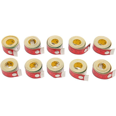 10 pièces ruban à mesurer souple 60 pouces 150 cm double face échelle colorée transparente pour couture et coupe