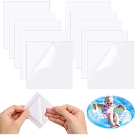 10 Pièces Rustine Piscine, Piscine Patch Kit, Kit Réparation Spa Gonflable, Patchs de Réparation Auto-Adhésifs en PVC, pour Lits Gonflables Anneaux de Natation Kayaks Piscines