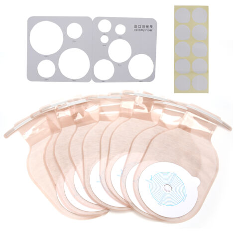 10 pièces Sacs à Colostomie Jetables, Poche Stomique pour Soins d'Iléostomie et Ostomie