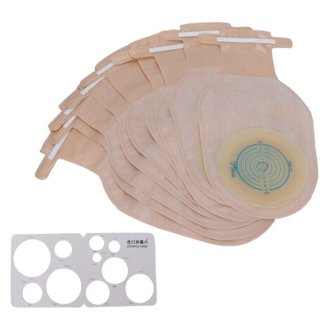 10 pièces Sacs à Ostomie Jetables OnePiece pour Colostomie et Iléostomie, Fournitures Stomales