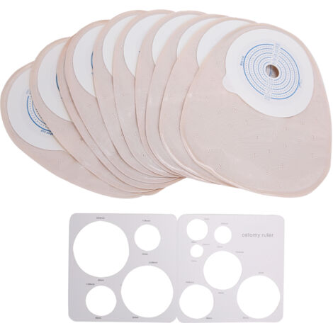 10 pièces Sacs de Colostomie Jetables OnePiece pour Stomie Iléostomie Fournitures