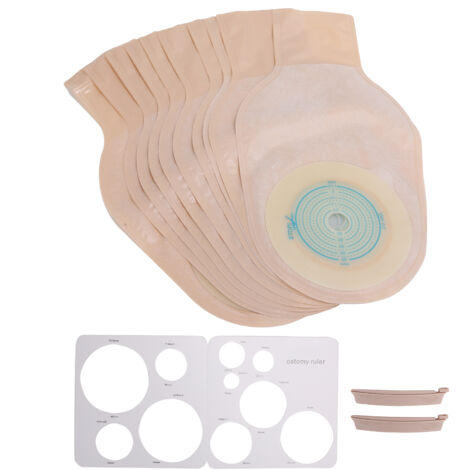 10 pièces Sacs de Colostomie Jetables, Poches pour Stomie Iléostomie, Fournitures pour Stomisés