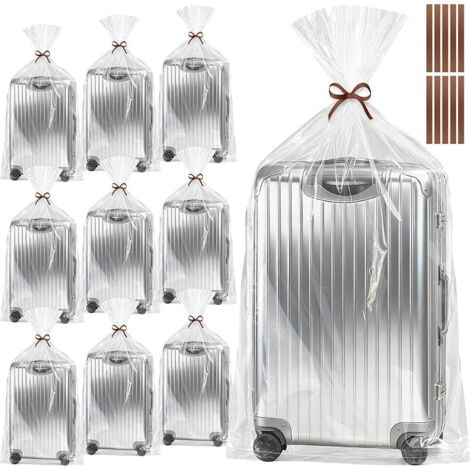 10 Pièces Sacs Rangement Extra Larges, 90  120cm Housse Plastique Transparent, Sac Grand Poussière Protéger pour Bagages, Valises, Meubles, Consolateurs, Chaise, Couettes, Jouets Peluche, Literie