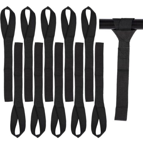 10 Pièces Sangles D'arrimage à Boucle Souple, 29.5 x 2.5 cm Sangle Moto Guidon, pour Motos, Bicyclette, Voiture, pour Le Transport et la Fixation de Cargaisons de Voitures et de Motos (Noir)