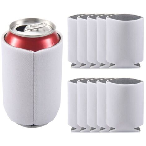 10 PièCes SéRies NéOprèNe BièRe Peut Refroidisseur Boisson Tasse Bouteille Manchon Isolant Wrap Couverture Nouveau Blanc