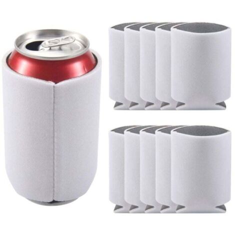 10 PièCes SéRies NéOprèNe BièRe Peut Refroidisseur Boisson Tasse Bouteille Manchon Isolant Wrap Couverture Nouveau Blanc