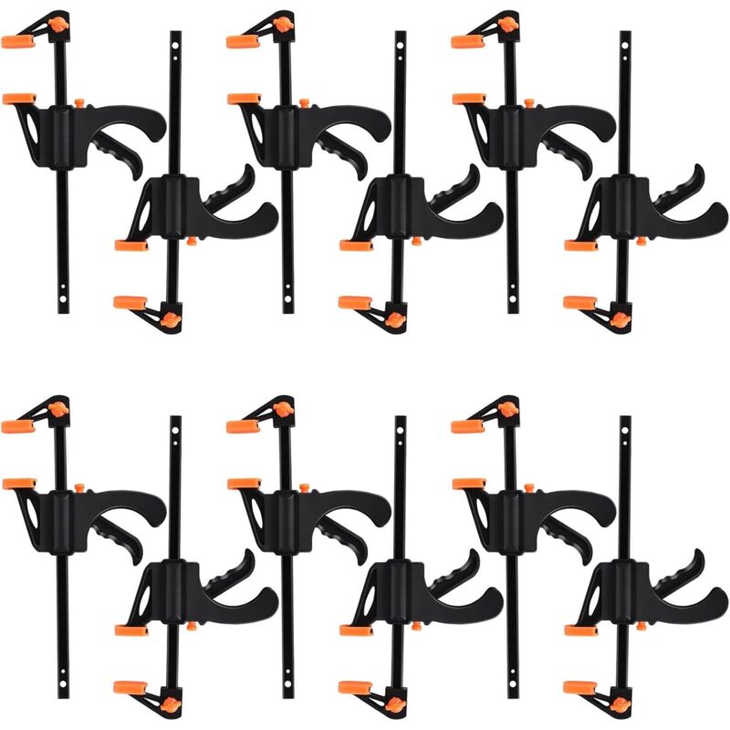 10 Pièces Serres-joints à Une Main ,Pince de Table à cliquet, Pince de serrage à Dégagement Rapide Rapide à Cliquet à Libération, Clamp Barre de