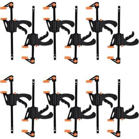 10 Pièces Serres-joints à Une Main ,Pince de Table à cliquet, Pince de serrage à Dégagement Rapide Rapide à Cliquet à Libération, Clamp Barre de Fixation pour Bois, Collier Serrage Plastique