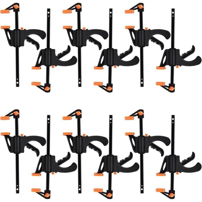 10 Pièces Serres-joints à Une Main ,Pince de Table à cliquet, Pince de serrage à Dégagement Rapide Rapide à Cliquet à Libération, Clamp Barre de