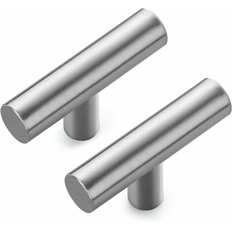 10 Pieces Stainless Steel Cabinet Handles 50mm Furniture Handles Silver T Handles for Kitchen Cabinet Doors Pull Handles Kitchen Drawer Pulls Bar Pulls Silver Cabinet Pulls