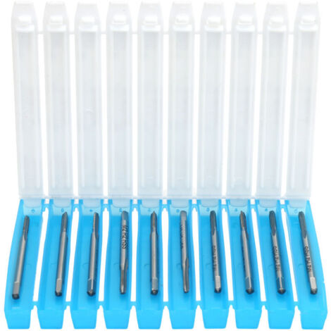 10 Pieces Straight Flute Tap Drill Bits, High Speed ​​Steel Bottom Machine Hardware Tools M2 W6542 for Stainless Steel, Malleable Cast Iron, High Hardness, Plus