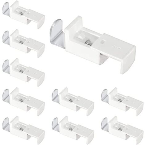 10 Pièces Support de Fixation pour Stores Plissés Tendus Attache de Support de Serrage en Métal, Supports de Serrage des Plis Tendus au Cadre de Fenêtre sans Outils sans Collage sans Perçage