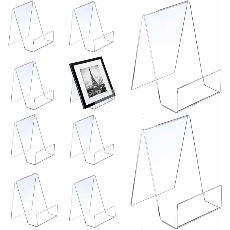 Fortuneville - 10 pièces support de livre en acrylique transparent, support de marchandises comme serre-livres et support