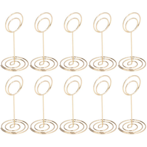 10 pièces Support de Numéro de Table Base Ronde Procédé d'Électrodorure Forme Élégante et Mignonne Décoration pour Mariage Doré