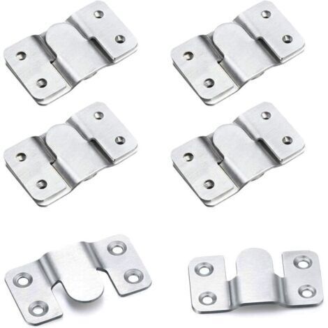 10 Pièces Support Montage Dissimulé de Meubles Embarqué Interverrouillage Pendaison, Boucle Quincaillerie Murale en Acier Inoxydable pour Accrocher miroir Cadre Dosseret Meubles