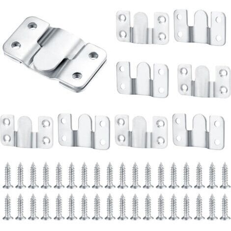 10 Pièces Support Montage Encastré Dissimulé, Supports Suspension Emboîtement Robuste, Connecteur de Meubles, Matériel Suspension Mural Acier Inox Suspendu pour Photos, Miroirs, Sffichage d'image