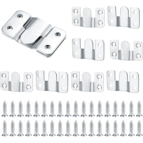 10 Pièces Support Montage Encastré Dissimulé, Supports Suspension Emboîtement Robuste, Connecteur de Meubles, Matériel Suspension Mural Acier Inox Suspendu pour Photos, Miroirs, Sffichage d'image