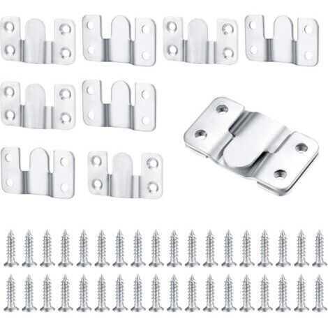 10 Pièces Support Montage Encastré Dissimulé, Supports Suspension Emboîtement Robuste, Connecteur de Meubles, Matériel Suspension Mural Acier Inox Suspendu pour Photos, Miroirs, Sffichage d'image