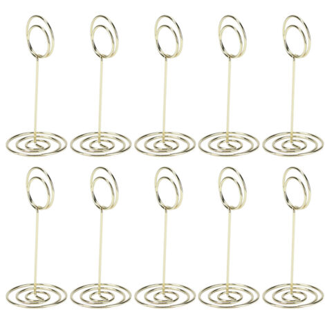 10 Pièces Support Numéro de Table Électroplaqué Multifonction pour Cartes de Visite et Notes