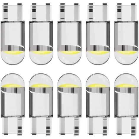 10 Pieces T10 W5W LED 194 Ampoule voiture 12V 6000k(Blanc)COB Ampoule de Remplacement,168 Ampoule LED,2825 T10 Ampoule LED W5W,LED Interior Car Lights,Ampoule W5W LED,Ampoules LED Pour Voiture