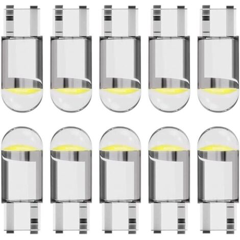 10 Pieces T10 W5W LED 194 Ampoule voiture 12V 6000k(Blanc)COB Ampoule de Remplacement,T10 Ampoule LED W5W,LED Interior Car Lights,Ampoule W5W LED,Ampoules LED Pour Voiture