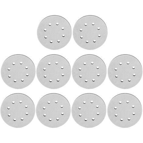 10 pièces tampons de ponçage doux 5 pouces, coussins de polissage remplaçables pour ponceuse, éponges abrasives à 8 trous