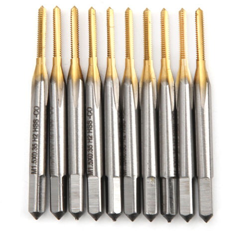 10 pièces Tarauds M1,5x0,35 HSS Standard Japonais pour Réparation Vélo et Fabrication Mécanique