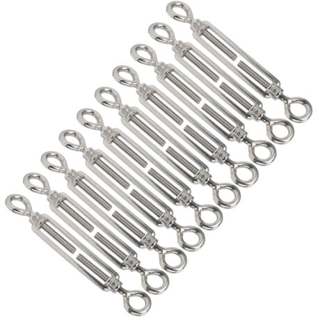 10 pièces tendeurs de câble en acier inoxydable M6, tendeurs à œillet pour câbles et cordes
