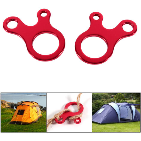 10 pièces tendeurs de corde pour auvent de camping en aluminium avec crochets et mousquetons